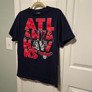 Atlanta Hawks NBA Mens Size Large‎ Short Sleeve Shirt Blue